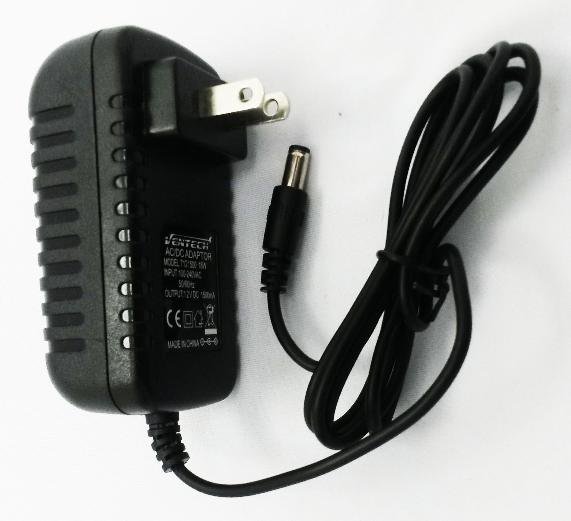 Ventech T121500-18W — 12V / 1.5A power adapter